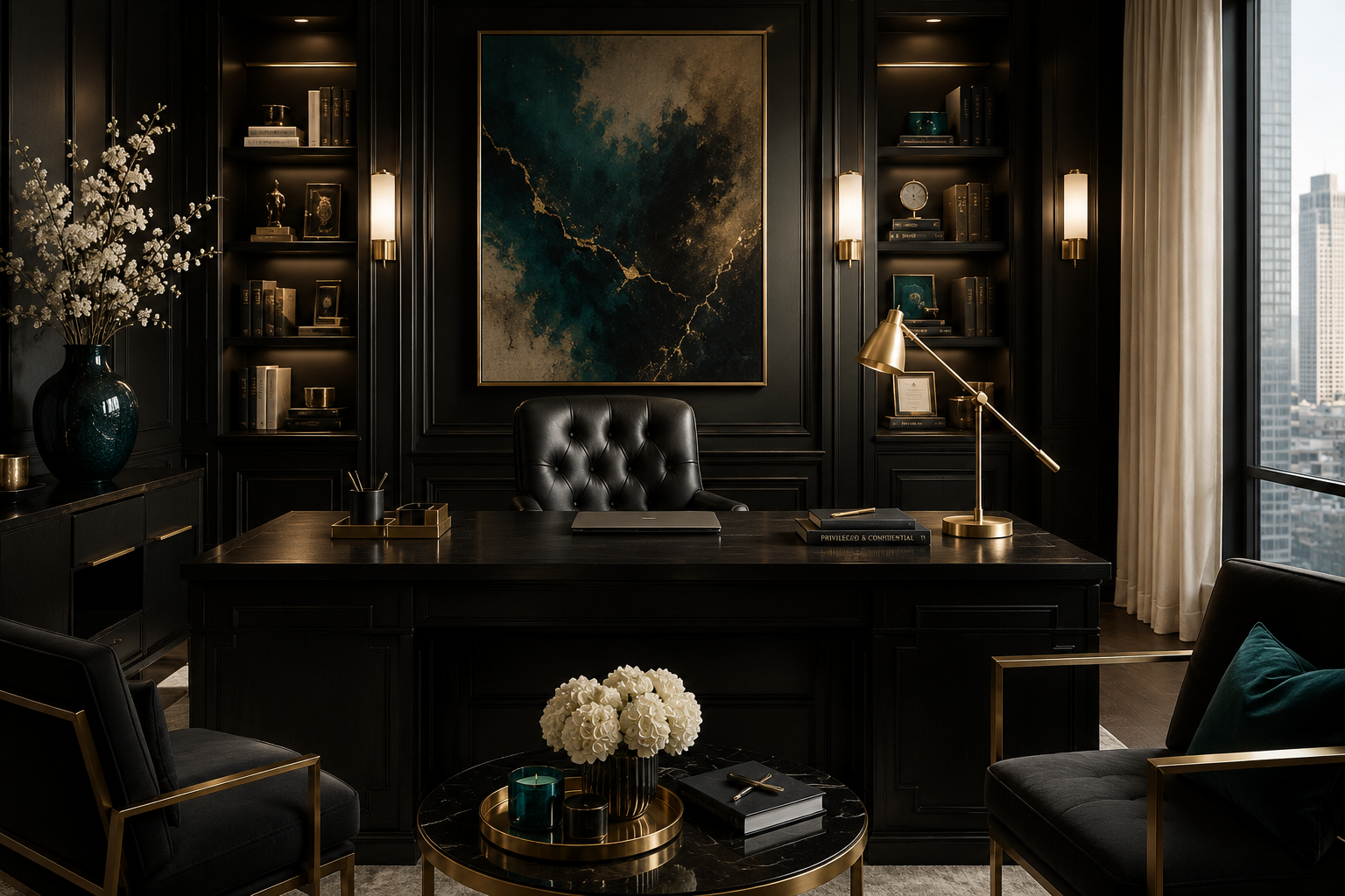 Elegant Cachet & Plume Noir office